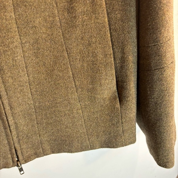 VERGE Sz M Barn Style Jacket Wool Blend Zip Up Pockets Lined Long Sleeve Unisex - Picture 4 of 7
